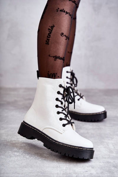Bottines Plates Femme Blanc Kognito