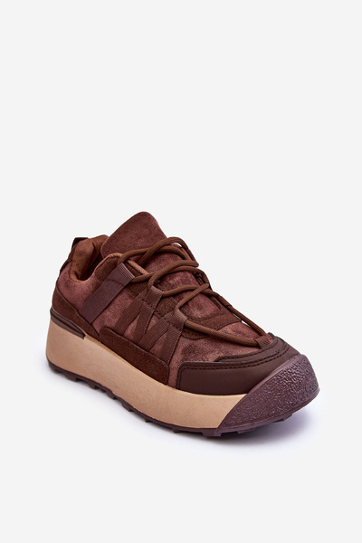 Chaussures de sport en daim pour femmes sur plateforme marron Rohan