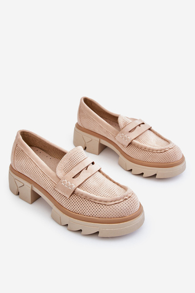 Loafer für Damen mit flachen Absätzen Beige Fletcher