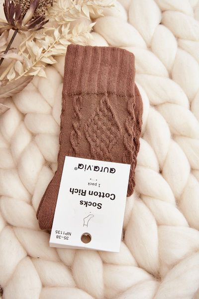 Chaussettes pour femmes avec gaufrage bronze