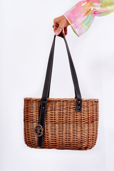 Sac Tressé NOBO XM0050 Panier Beige et Noir