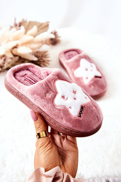 Gyerek párnázott papucs Stars Sötét Pink Nelli