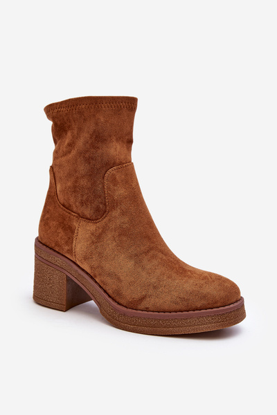 Bottines à talon femme Camel Argastis