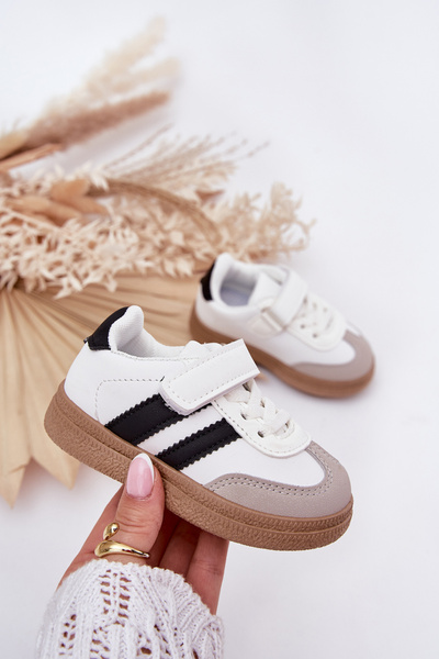 Sportiniai Batai Sneakers Vaikams Su Velcro Balti Adelina
