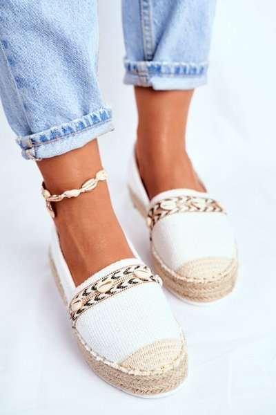 Women's Platform Espadrilles Linen White Mindi