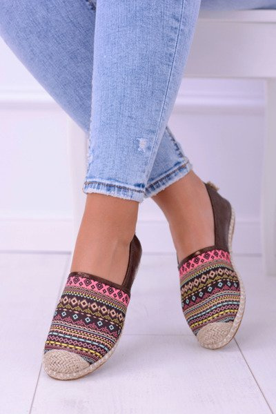Lu Boo Espadrilles d'été pour femmes marron Aztek Monett