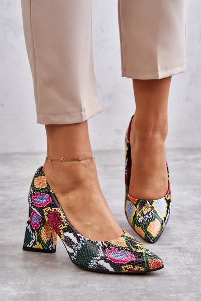 Escarpins En Cuir À Motif Serpent Lewski Shoes 3277 Multicolore