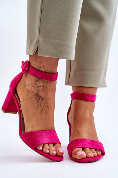 Sandale din eco suede fuchsia Lexi