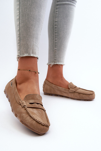 Mocassins Beiges En Simili Cuir Pour Femme Celoria