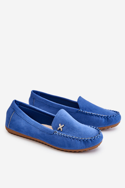 Wildlederloafer für Damen mit Verzierungen Blau Leah