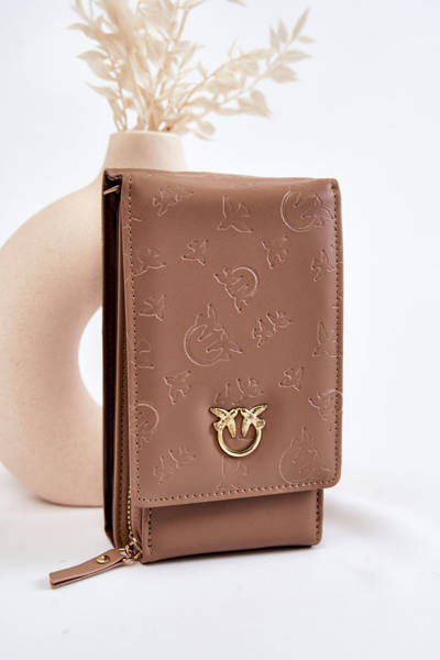 Portefeuille de sac à main à la mode 2en1 avec gaufrage Beige Savano