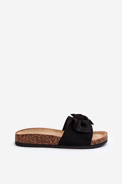 Women's Black Bow Slippers Ezephira