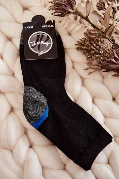 Hohe Baumwollsocken für Damen Schwarz