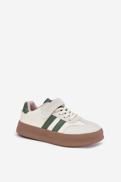 Children's Sneakers On Platform Beige-Green Sopiaella