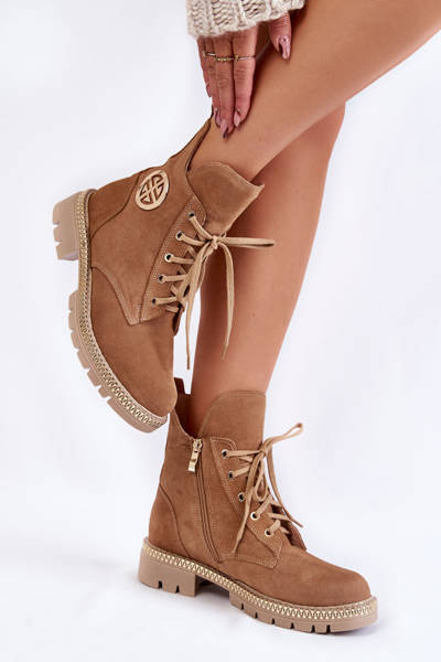 Bottines isolées à fermeture éclair pour femme Camel Sinem