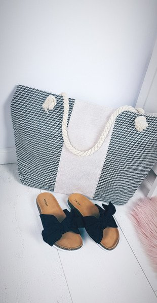 Große Strandtasche Sling Bag Schwarz