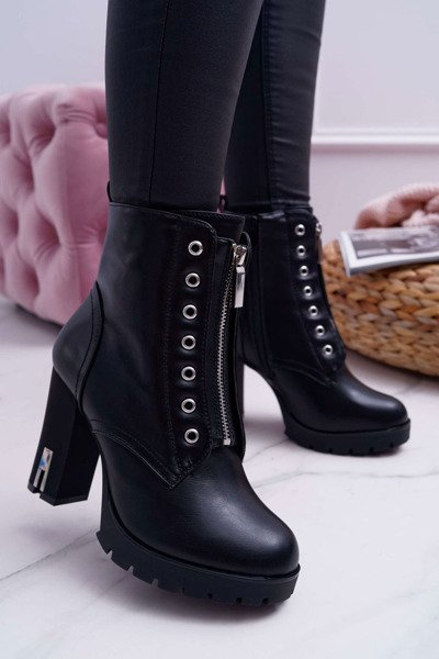 Stiletto Women's Boots Decorative Zipper Black Imagine