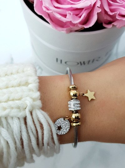 Ladies' Wire Bracelet Starlight Anhänger Zirkonia Charms