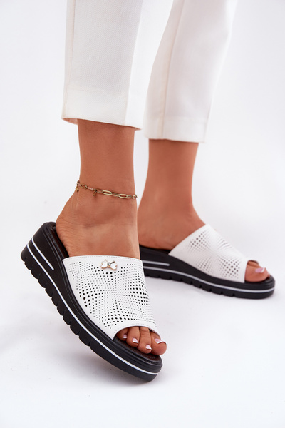 Damen Leder Wedges Vinceza 41477 weiß