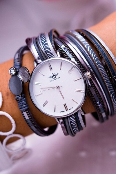 Women's Michael John Watch With Thongs Gray Lanell