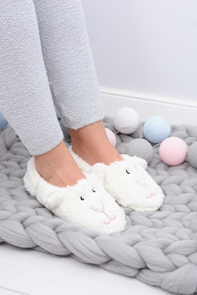 SOXO Damen Hausschuhe Baby Weiß