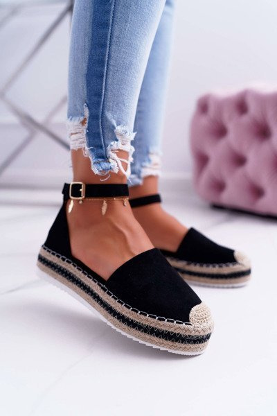 Női platform Espadrilles Black Toca Toca