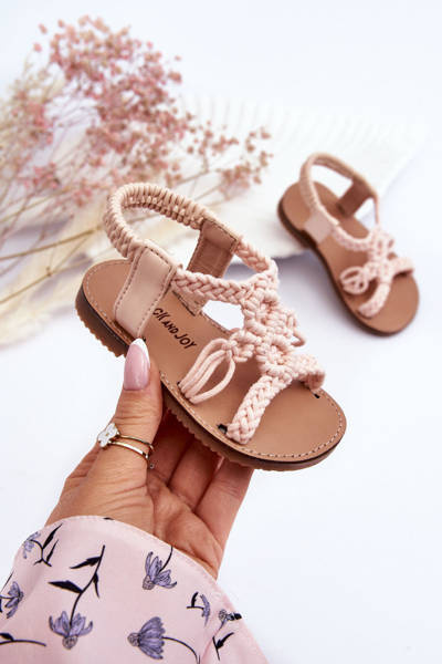 Sandales Slip-on Tressées Enfant Rose Tracy