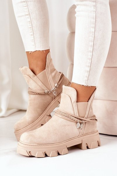 Bottines Chelsea isolées Beige Bonne Idée