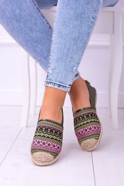 Lu Boo Grün Damen Sommer Espadrilles Aztek Monett