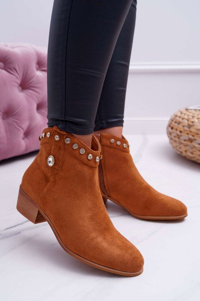 Moteriški plokščiakulniai kaubojiški batai su cirkonio oksidu Camel Patti