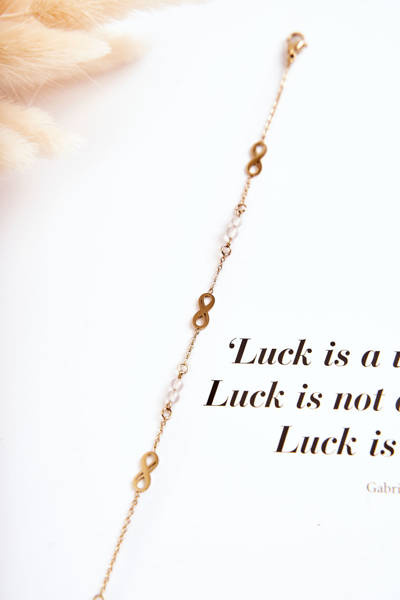 Grandininė apyrankė begalybės aukso ženklas