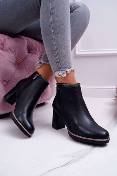 Damen Stiefel mit Absatz Leder Big Star Schwarz BB274618