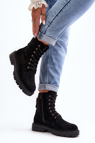 Bottines Zippées Femme Noir Ninsuni