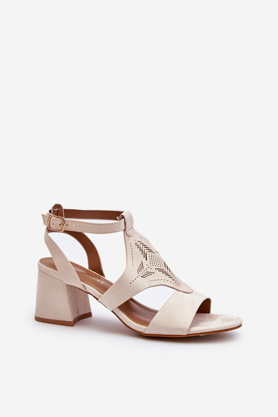 Sandales à talons bas beiges Eleriva