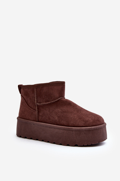 Suede Platform Snow Boots Brown Corcoran