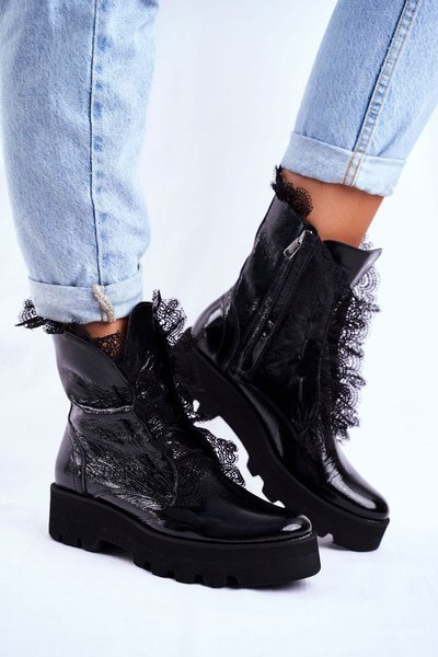 Damen Hohe Stiefel Leder Montegero