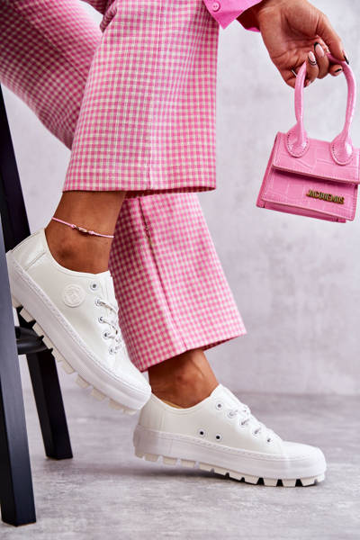 Baskets laquées à la mode Big Star KK274045 blanc