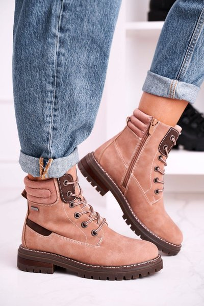 Women's Beheizte Workers Trappers Pink Timber