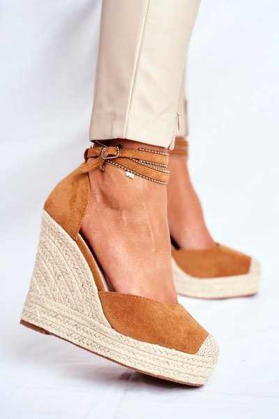 Női szandál horgony len Camel Canterola