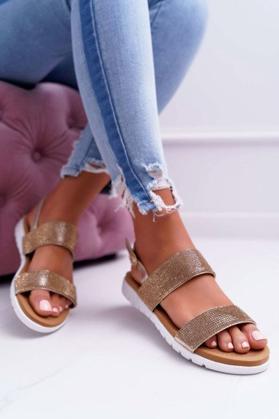 Lu Boo Sandales dorées Perfect Zirconia femme