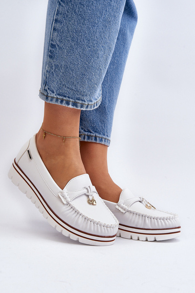 Mocassins à plateforme blancs pour femmes Railav