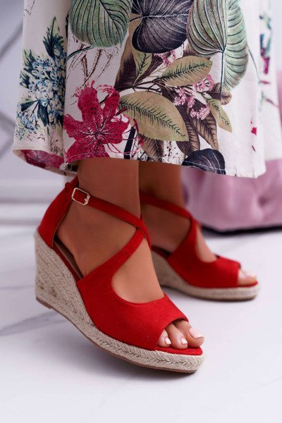 Damen Espadrilles Sandalen Rot Margus