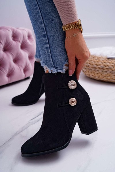 Women's Suede Stiletto Booties Black Barski 73-2