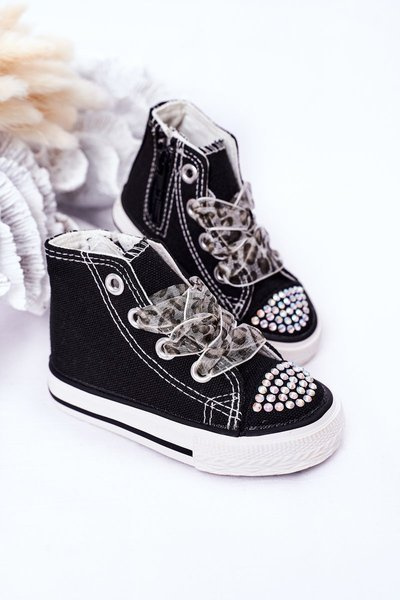 Baskets Enfant Avec Zircon Cubique Black Smile