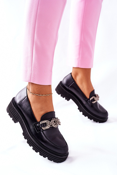 Moteriški Brogues Loafers odiniai juodi Laura Messi 2383