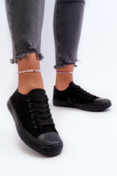 Baskets basses classiques noires pour femmes Caelira