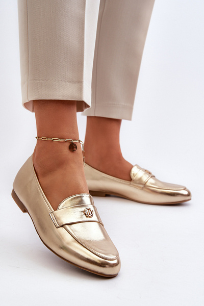 Damen Slipper mit flachem Absatz in Gold Sylvaine