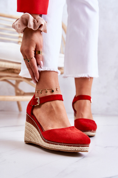 Női espadrillák egy éken Vörös Tamarill