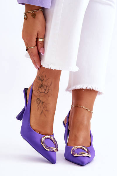 Épingles à la mode avec décoration et zircones cubiques violet Alexia