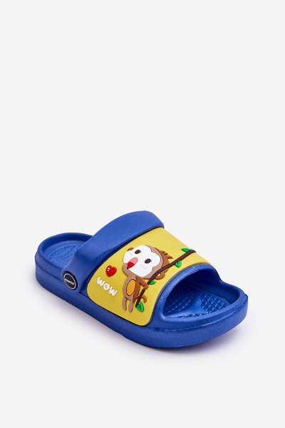 Sandales Claquettes Légères Enfant Motif Animal Bleu-Jaune Rico